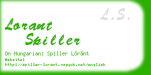 lorant spiller business card